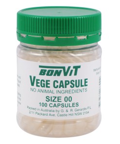 Bonvit Empty Vege Capsules Size '00' 100c