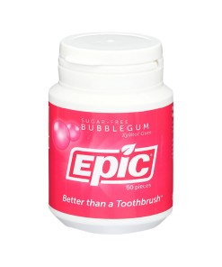 Epic Xylitol Dental Gum Bubble Gum 50pc Tub