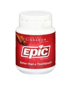 Epic Xylitol Dental Gum Cinnamon 50pc Tub