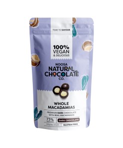 Noosa Natural Dark Chocolate Whole Macadamias 100g