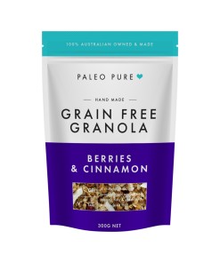 Paleo Pure Org Grain Free Granola Berries Cinnamon 300g