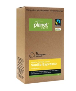 Planet Organic Coffee Capsules Espresso Vanilla x 10 Pack