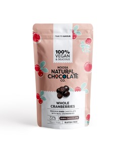 Noosa Natural Dark Chocolate Whole Cranberries 125g