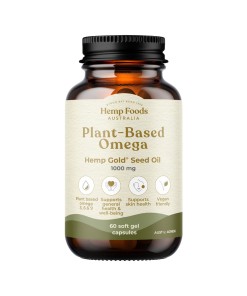 Hemp Foods Aust Plant Based Omega Hemp Seed Oil Gold Capsules 1000mg 60c